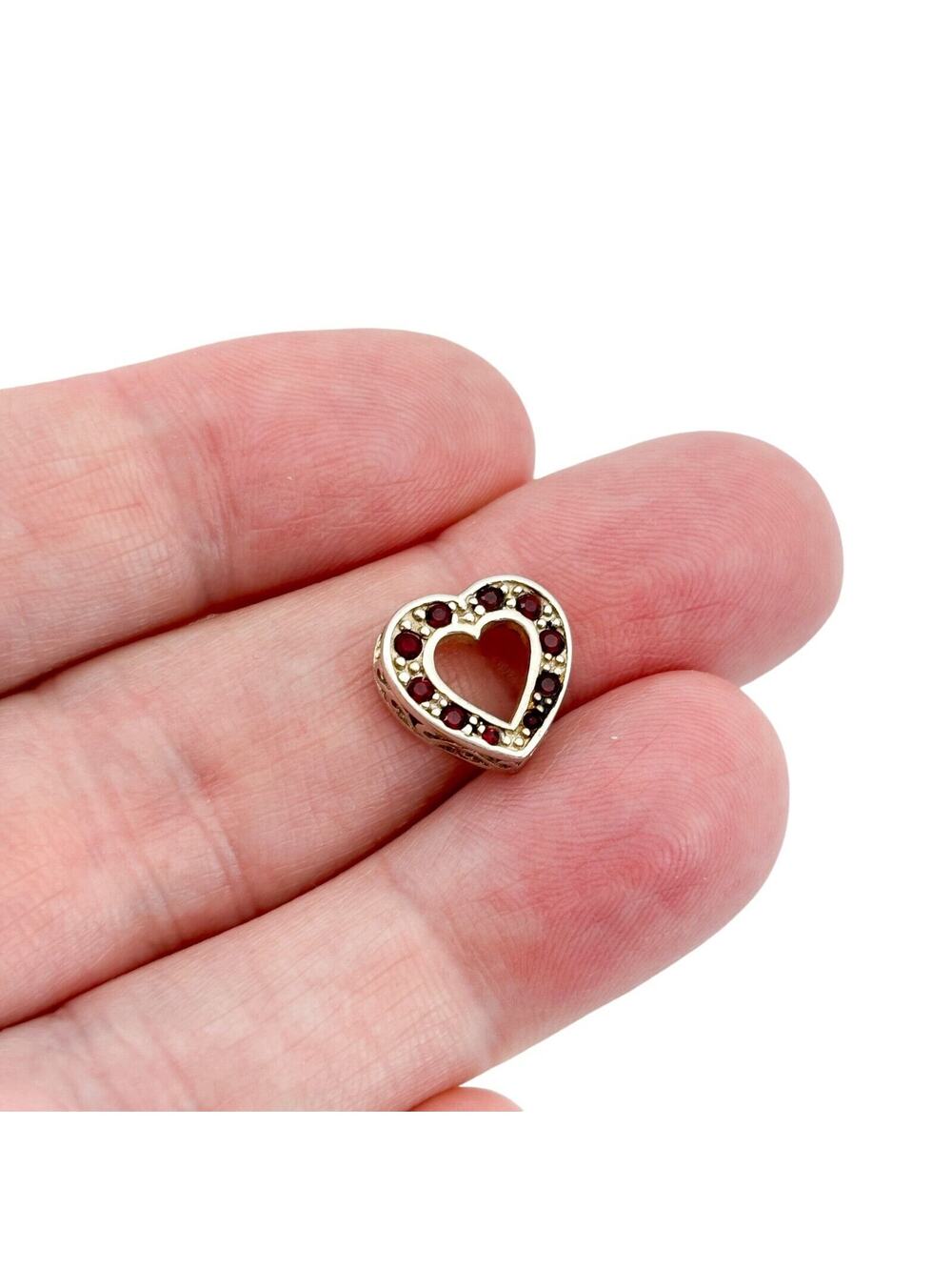 Vintage Sterling Silver 925 Crystal Heart Pendant